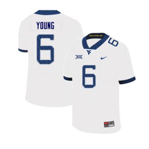 Men's West Virginia Mountaineers NCAA #6 Scottie Young White Authentic Nike Stitched College Football Jersey YM15H48ET